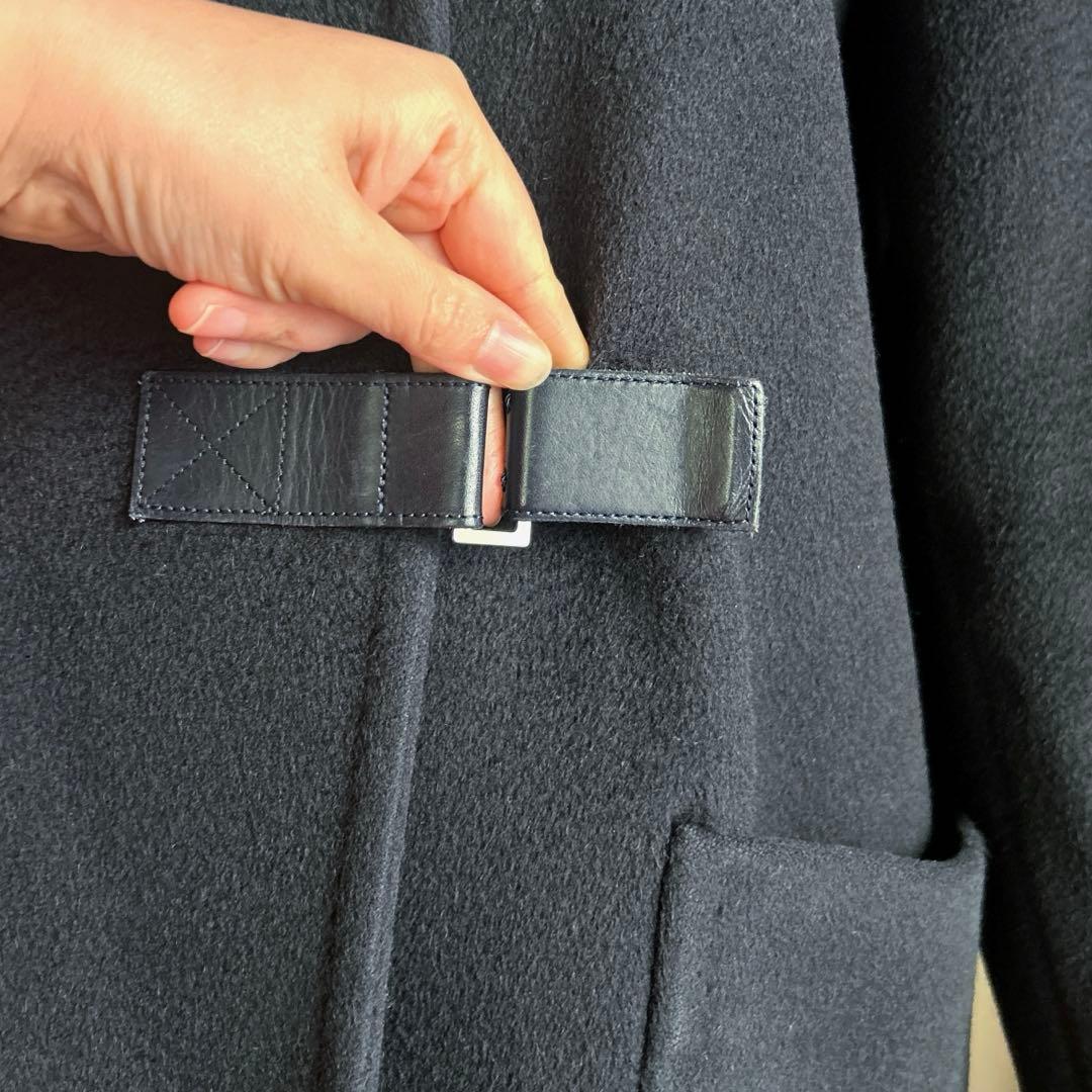 マックスマーラ 黒に近い紺色　キャメル素材100% 暖かいコート