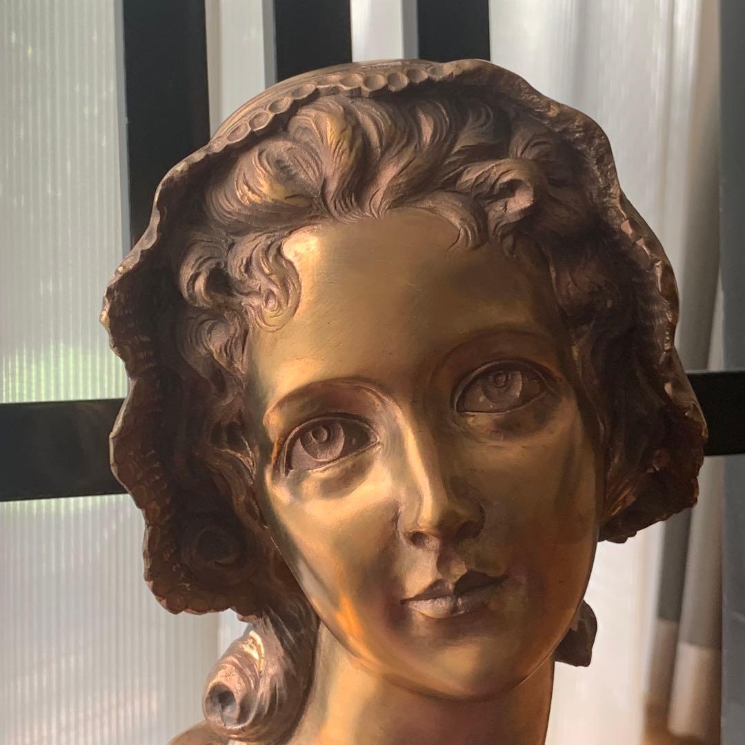 A. GORI ブラス製 女性胸像 約27cm