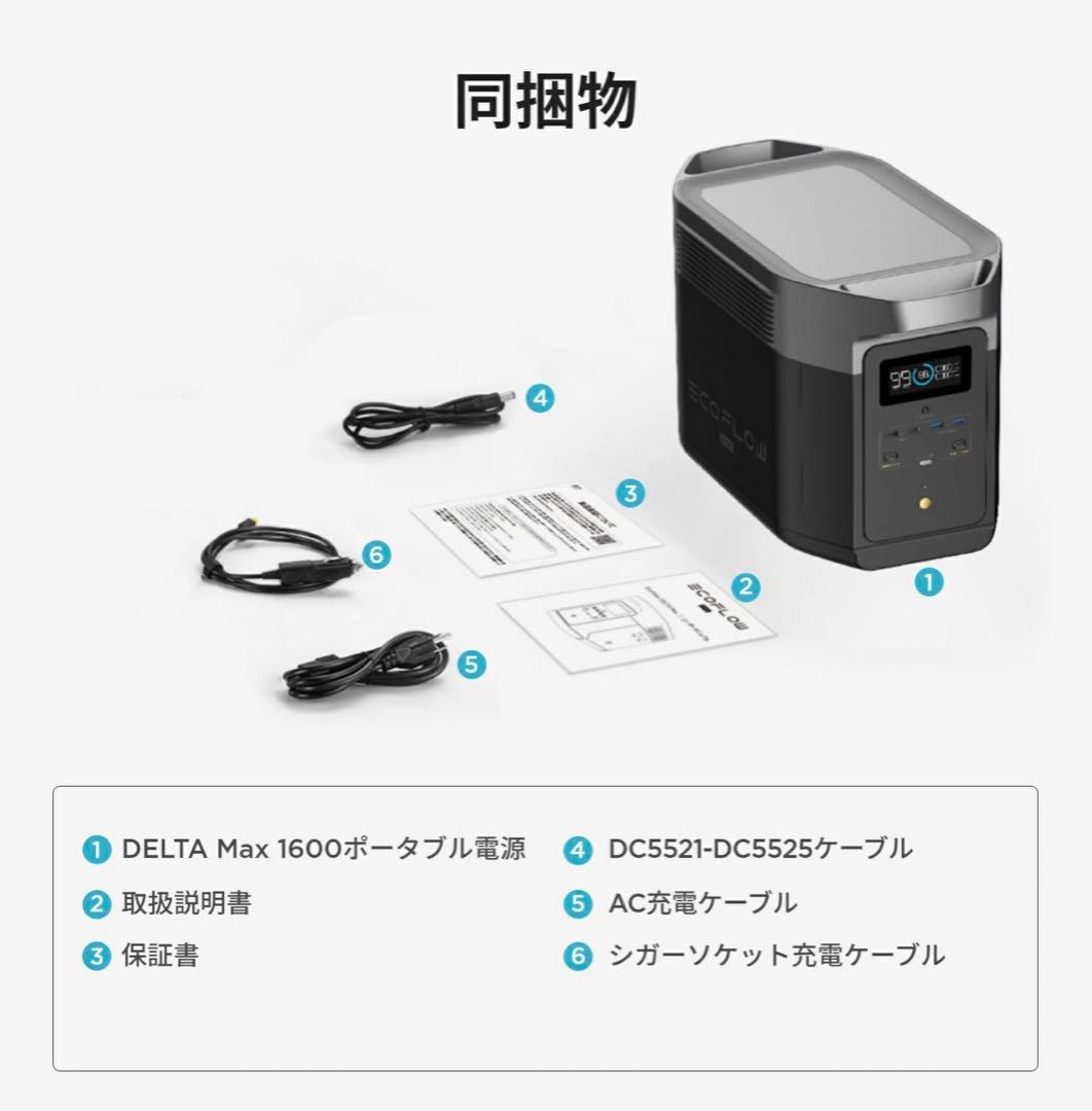 新品 EcoFlow DELTA Max2000 デルタマックス 蓄電池 防災