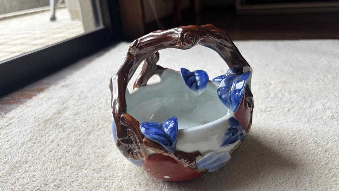 陶器製 菓子器 青い葉 柿右衛門