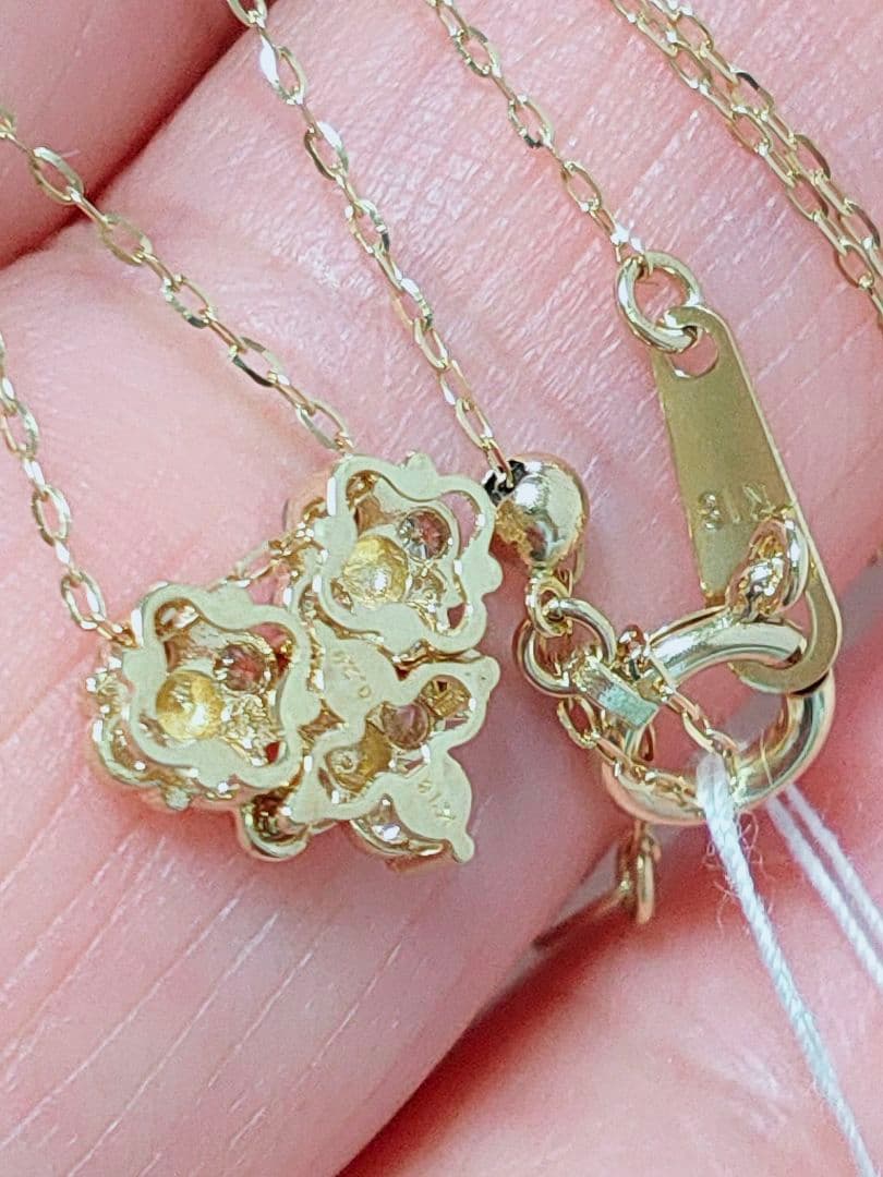 同梱 専用 新作 k18YG 天然ダイヤモンド 0.20ct 2wayネックレス