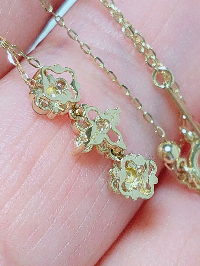 同梱 専用 新作 k18YG 天然ダイヤモンド 0.20ct 2wayネックレス