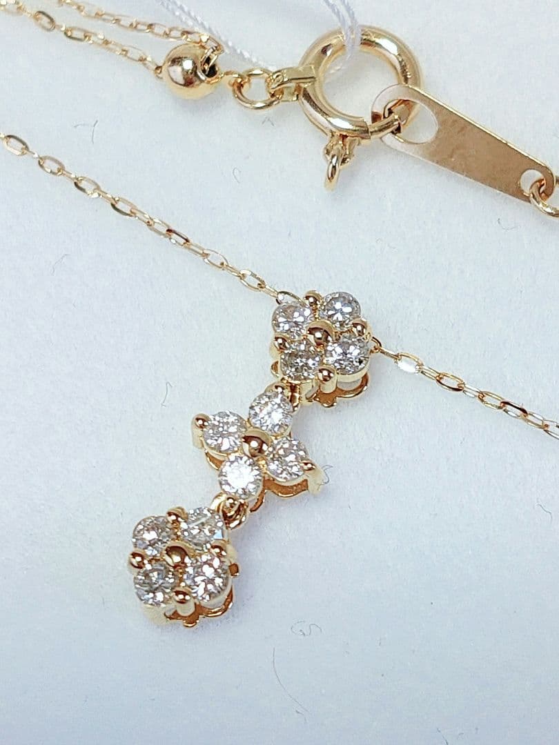 同梱 専用 新作 k18YG 天然ダイヤモンド 0.20ct 2wayネックレス