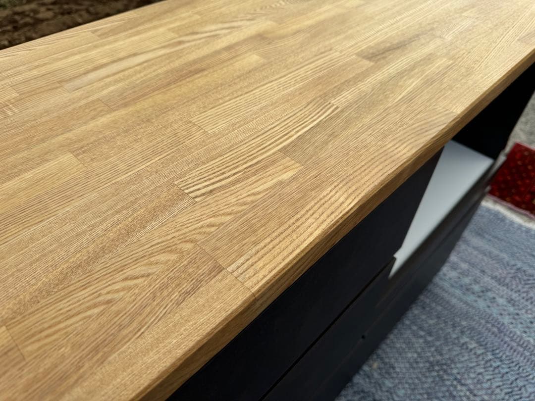 【早い者勝ち＆お買い得】日本製・大川家具 キッチンカウンター【タモ無垢材】