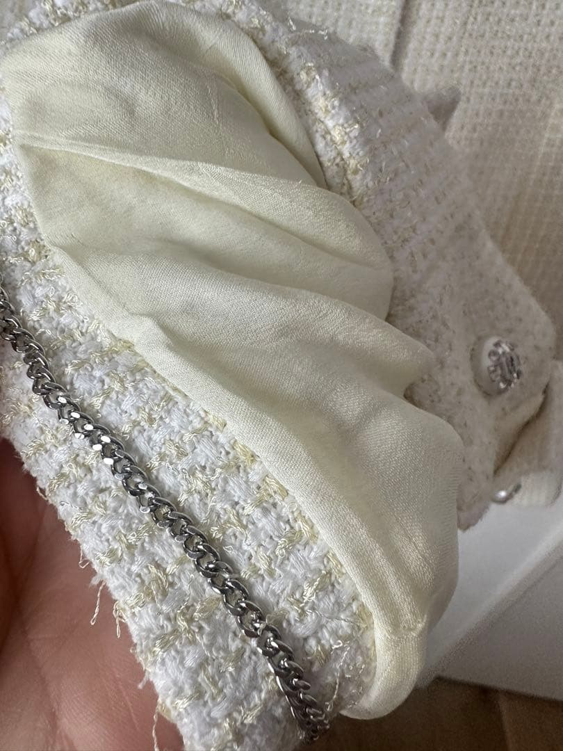 シャネル　ノーカラージャケット ホワイト　おまけ付き