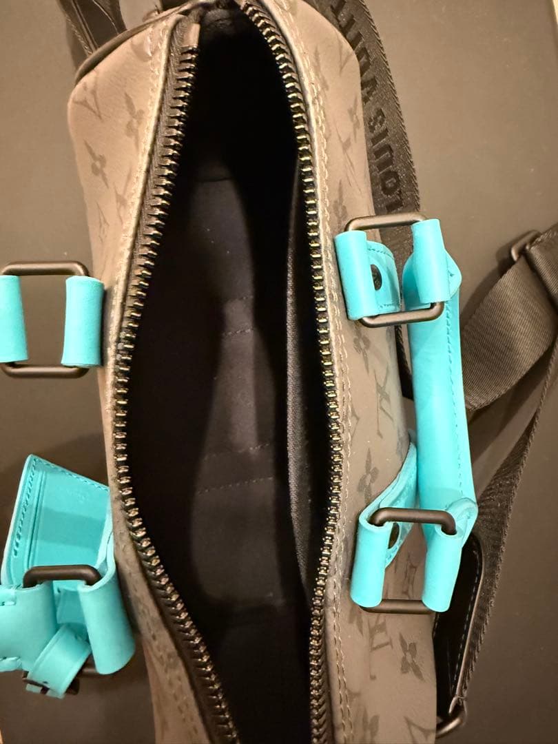 Louis Vuitton ドラムバッグ グレー/ターコイズ