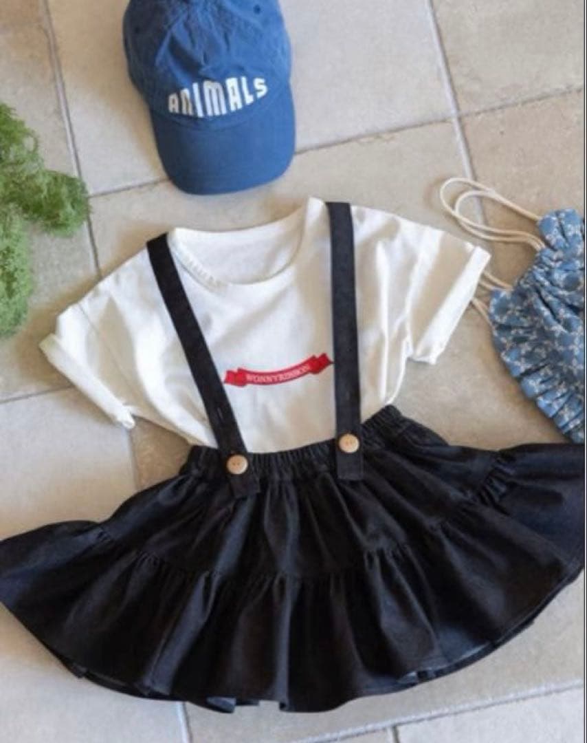 Wonny Ribbon ブラックデニムスカートS