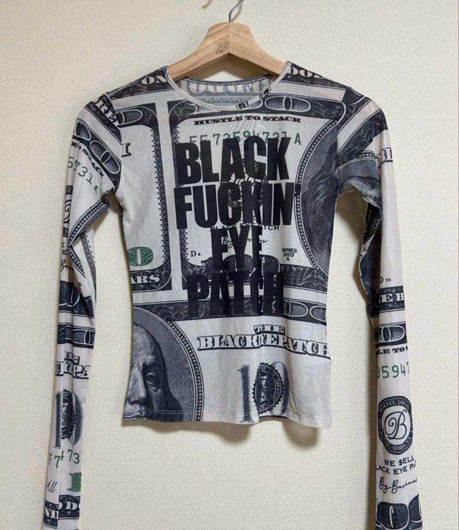 トップス BFEP HUNDREDS PATTERENED L/S TEE IVORY