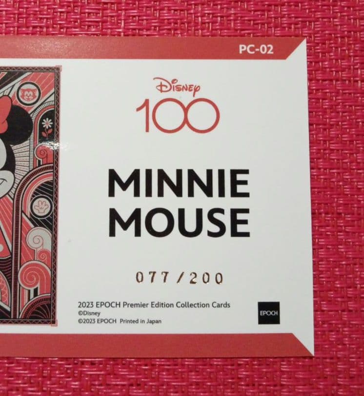 ディズニー100　エポック　ミニーマウス　プラチナムインサートパラレル　カード