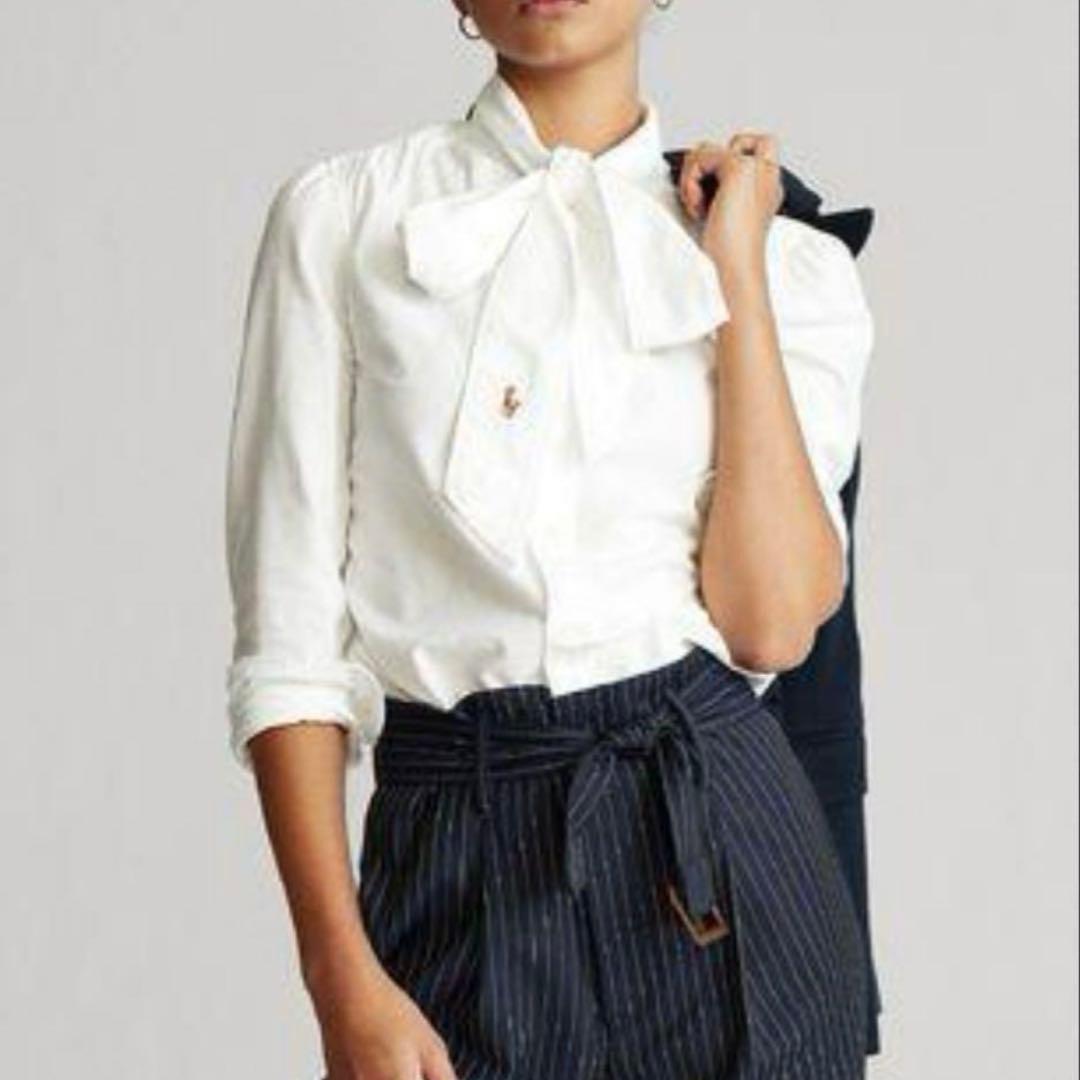 Ralph Lauren リボン付きホワイトシャツ