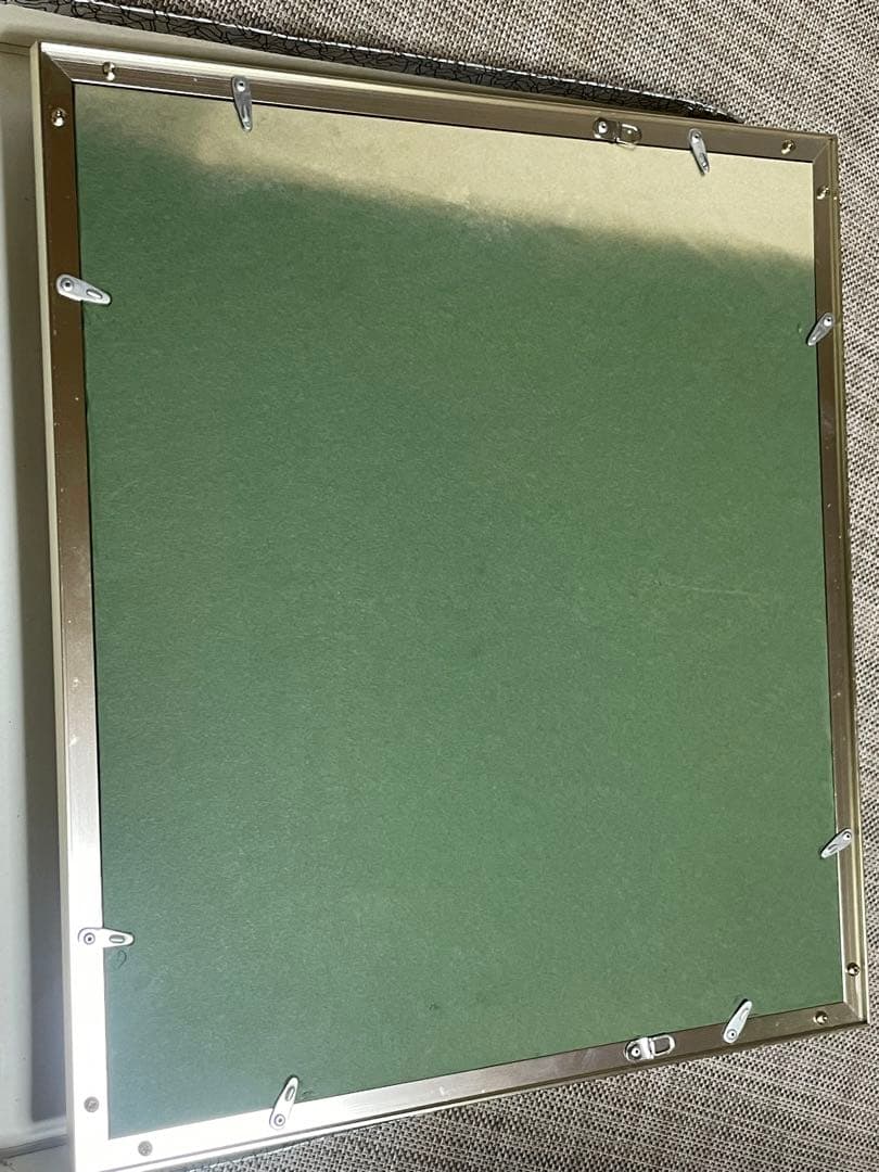 純銀製品 置物 和風デザインの扇子とサイン入り写真