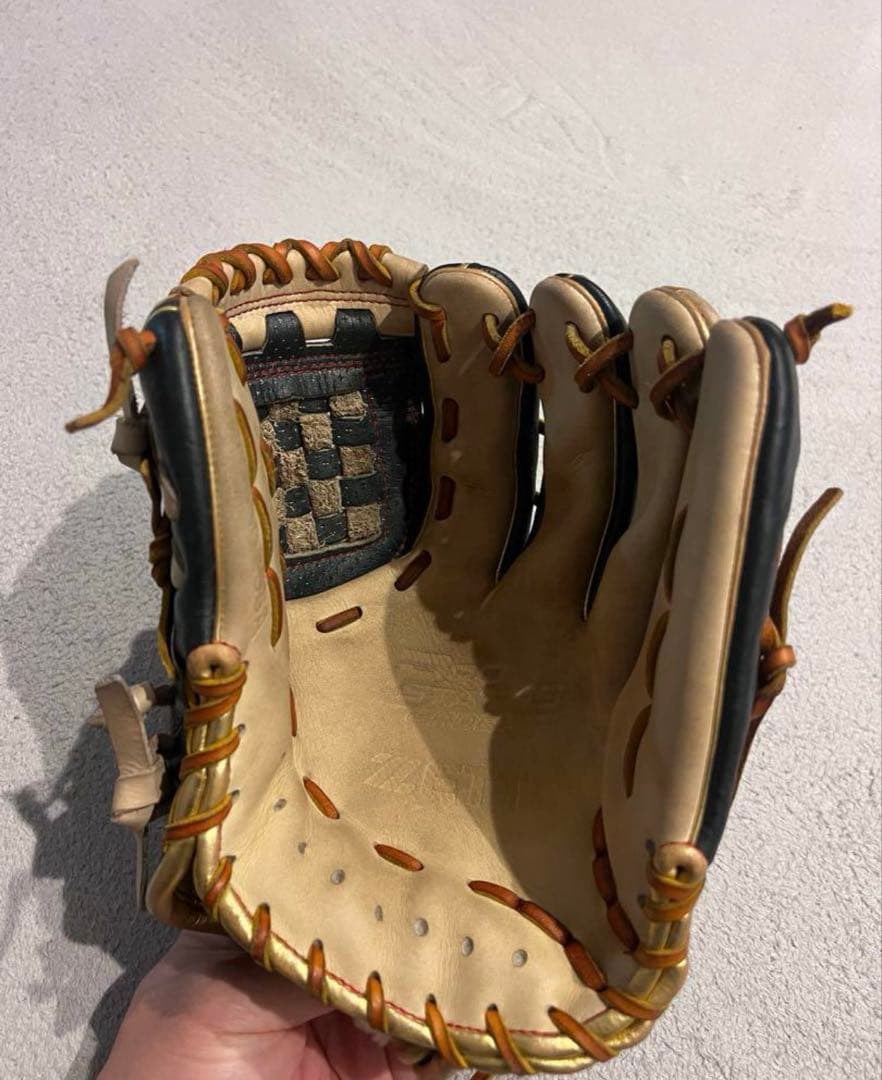 ZETT 軟式用グローブ ネイビー/ベージュ　プロステータス　限定　源田モデル