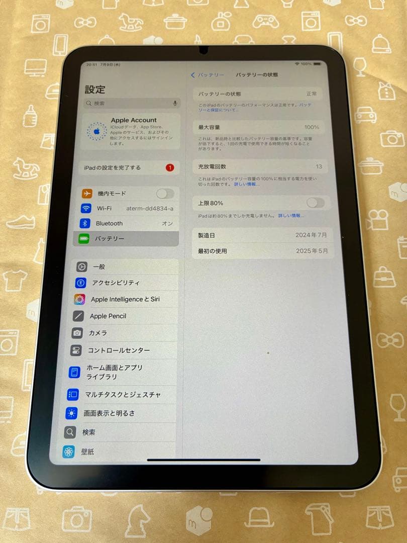 iPad mini (A17 Pro) Wi-Fi 128GB 中古