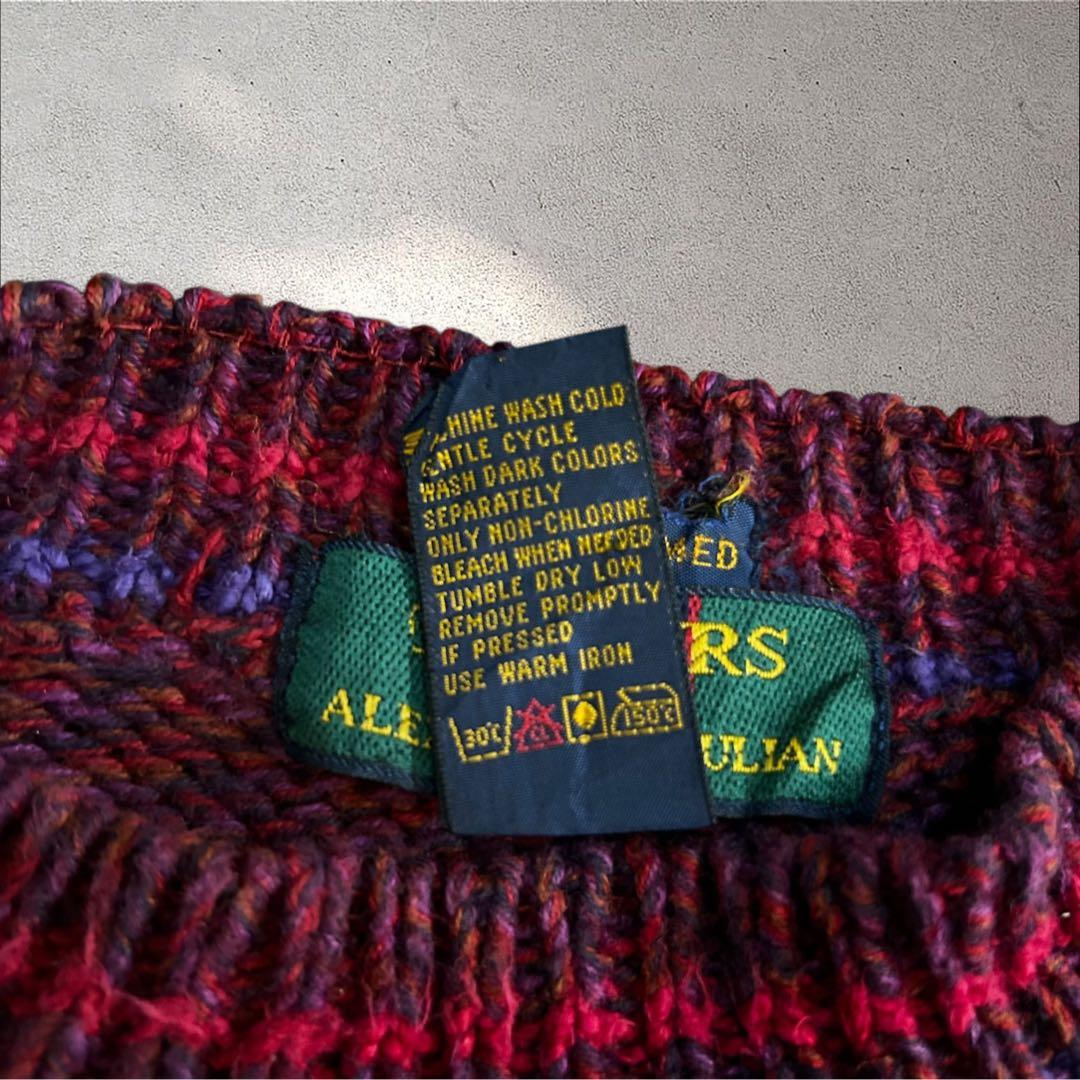 【希少】Alexander Julian 3Dパッチワーク ニット L 総柄