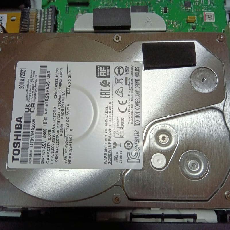 SHARP AQUOS 2B-C05CW1 HDD 新品2TB増量交換