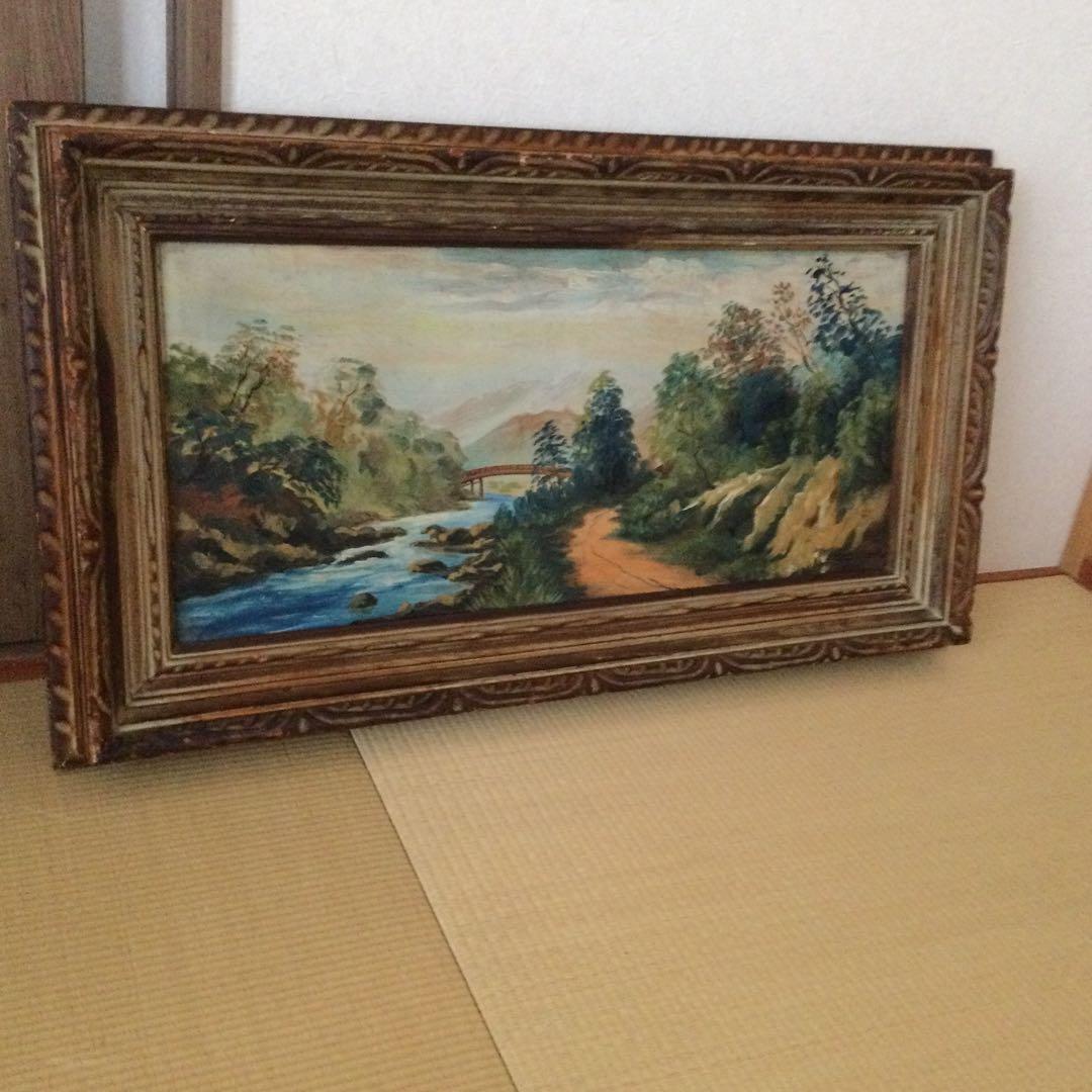 装飾的な油彩額縁 自然風景画