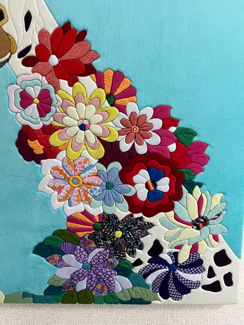 キメコミアート　パッチワーク　デザインアート　壁掛けインテリア　キリン