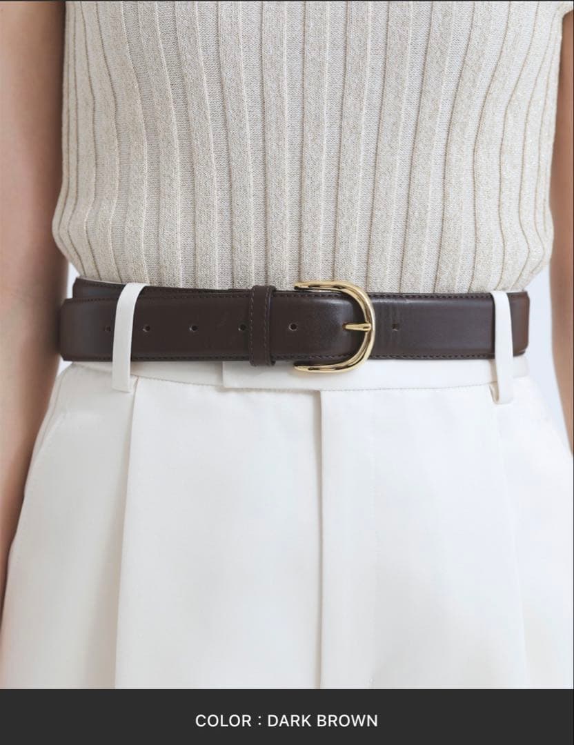 （美品）ダークブラウン ワイドレザーベルト