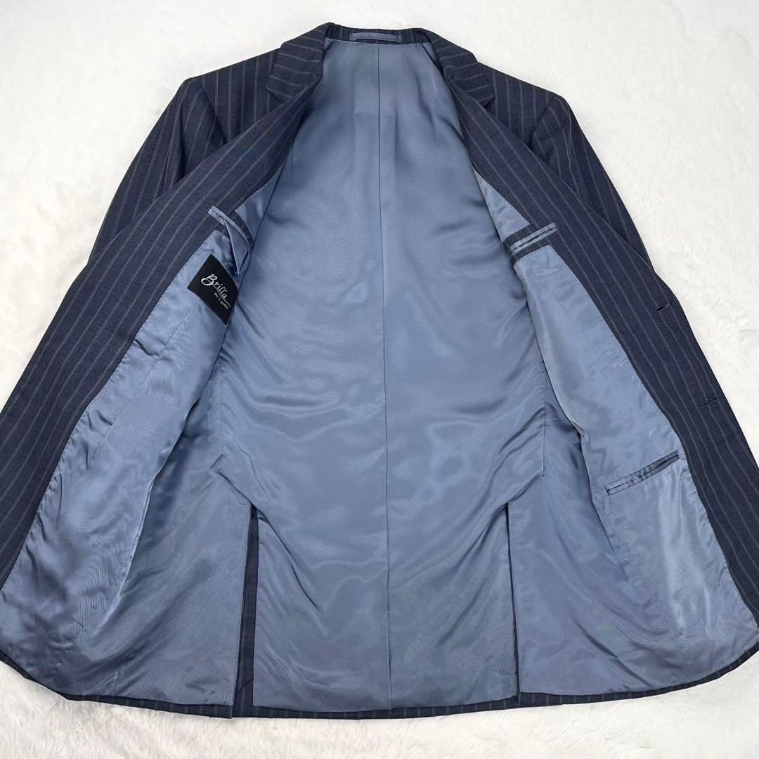 極上シルク混 Brilla per il gusto チョークストライプ スーツ