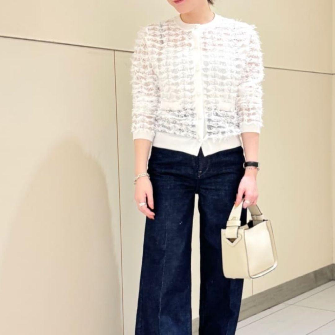 allureville シアーカットジャガードカーディガン