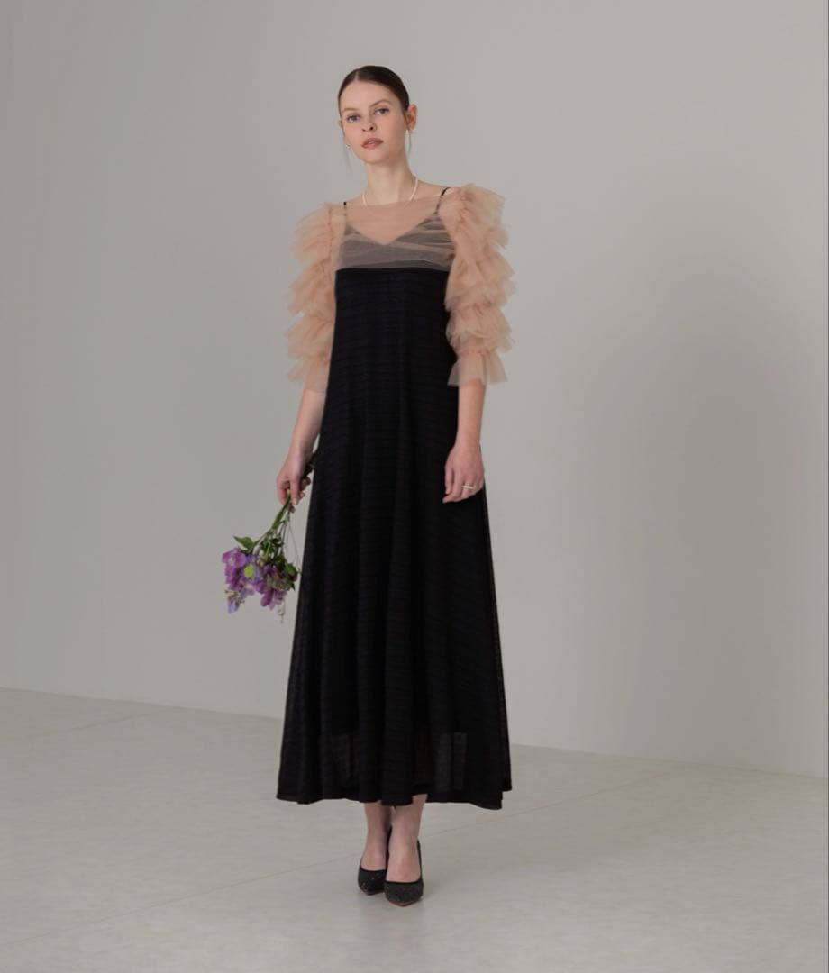 ティアードフリルチュールボレロワンピースドレス オケージョンドレス