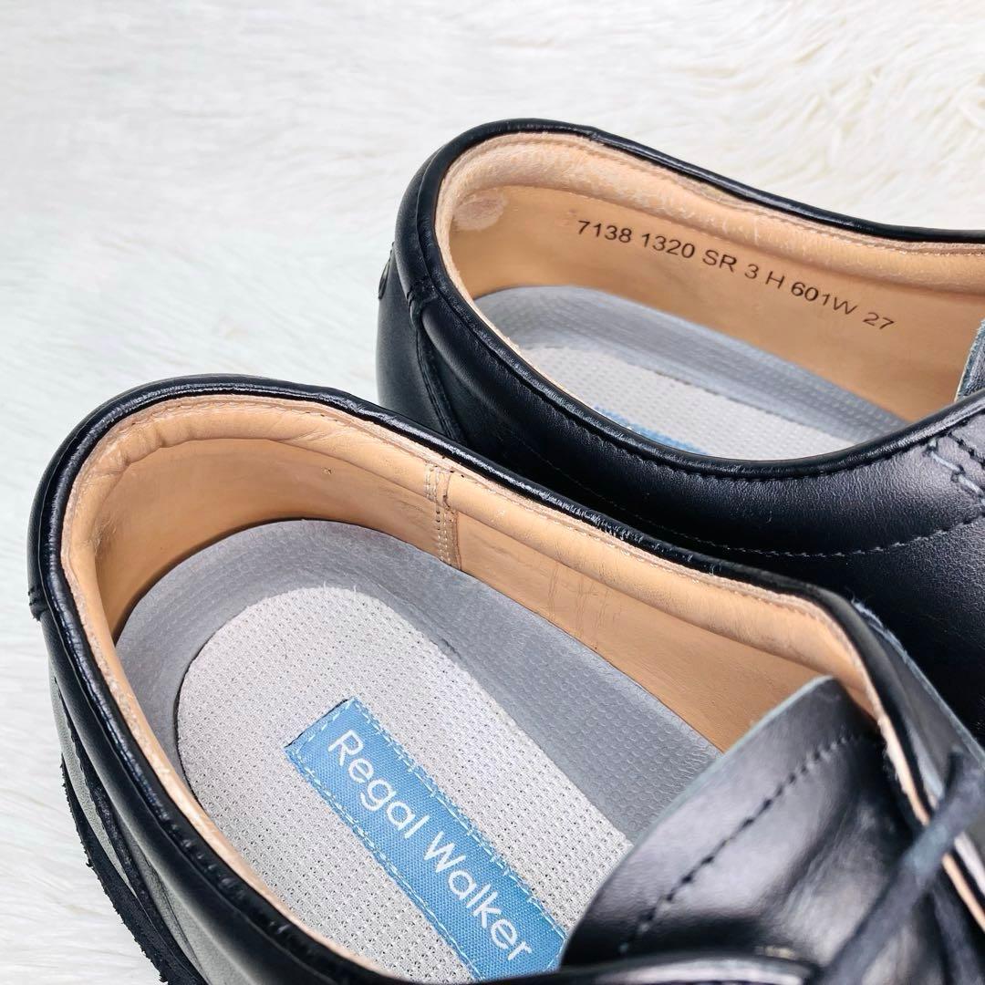 【美品】REGAL27㌢リーガルウォーカー 601W ストレートチップ ブラック