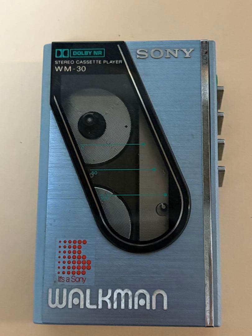 希少SONY ソニー ウォークマン WM-30 カセットプレイヤーライトブルー