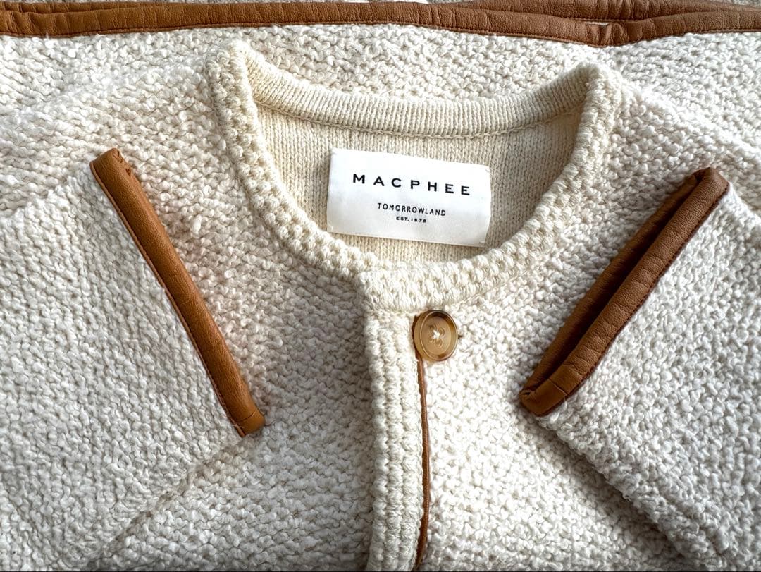 未使用　MACPHEE パイピング クルーネックカーディガン