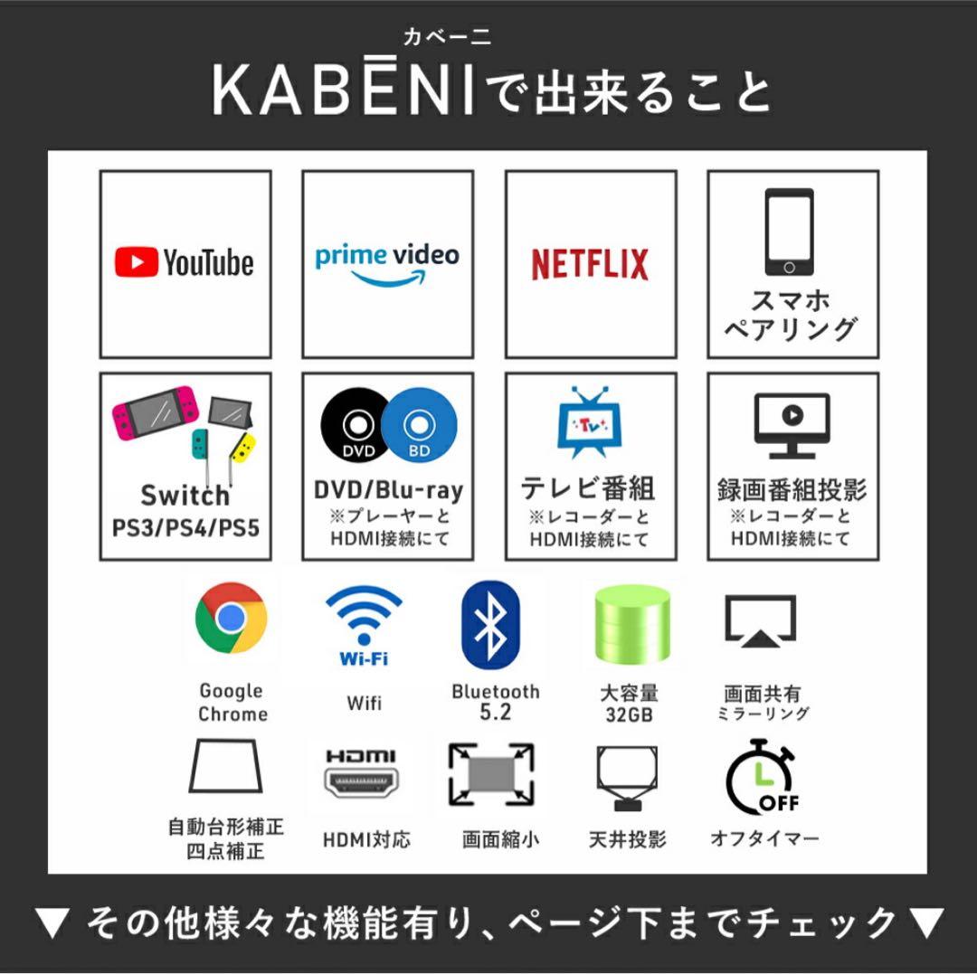 【美品】UENO-mono カベーニKABENI プロジェクター (ブラック)