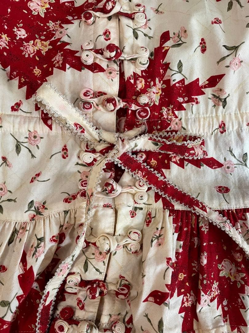 ら*様 ワンダフルワールド　薔薇チャイナ　半袖ワンピース