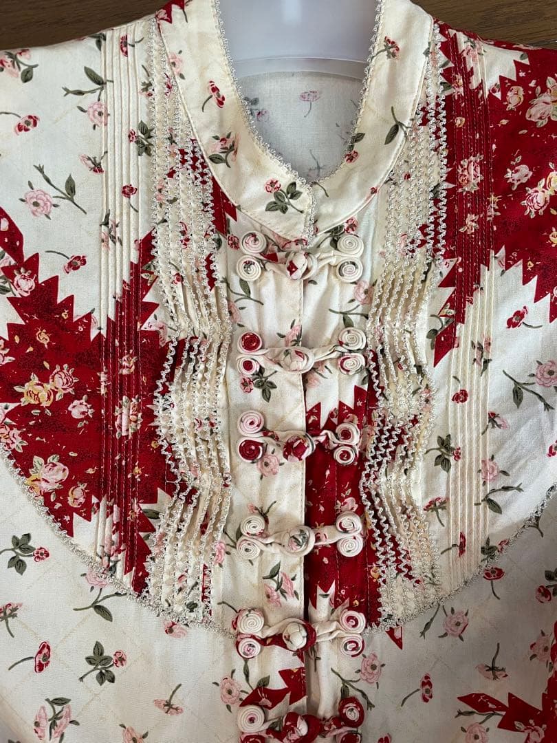 ら*様 ワンダフルワールド　薔薇チャイナ　半袖ワンピース