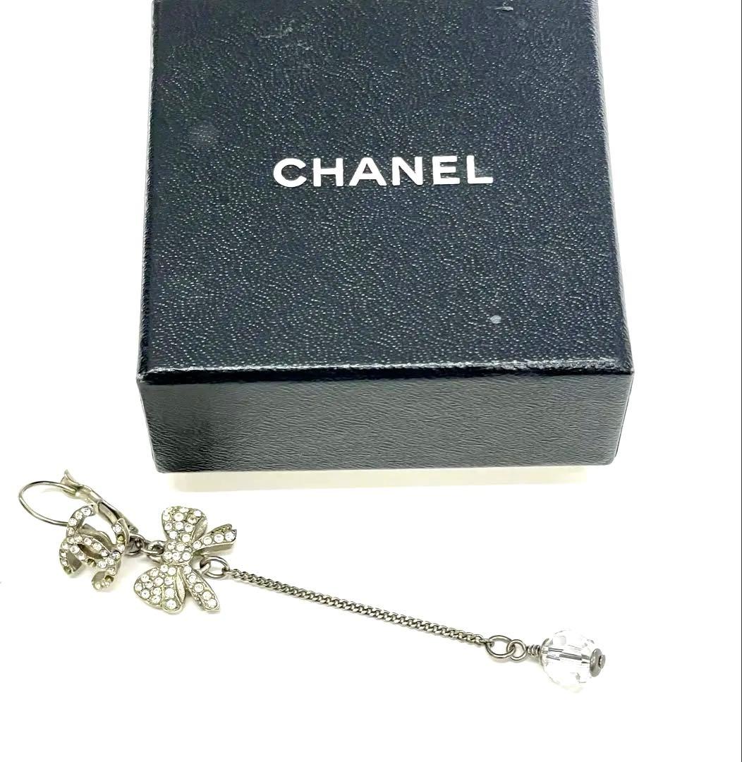 た*や様 正規品CHANELリボンモチーフ・ロングチェーンピアス