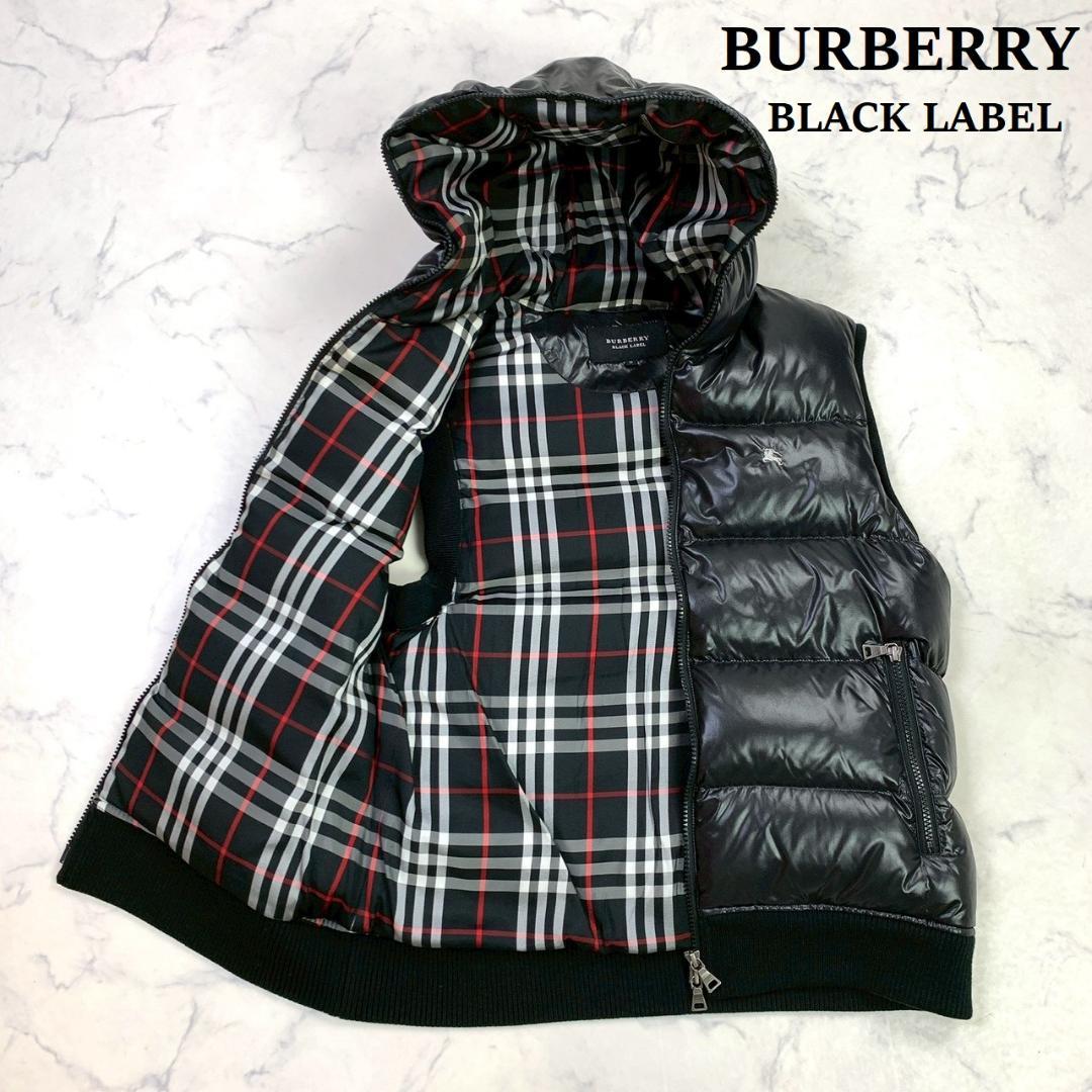 美品★ バーバリーブラックレーベル ダウンベスト ブラック M　E050