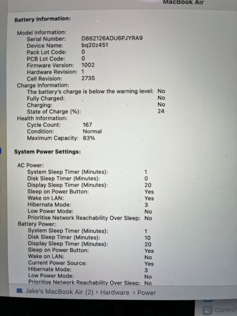 MacBook Air M1 (2020モデル) スペースグレイ　本体