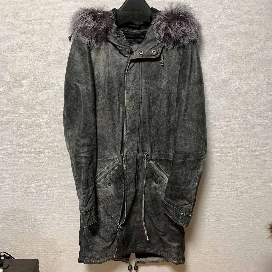 memhim シルバーフォックスファーモッズコート