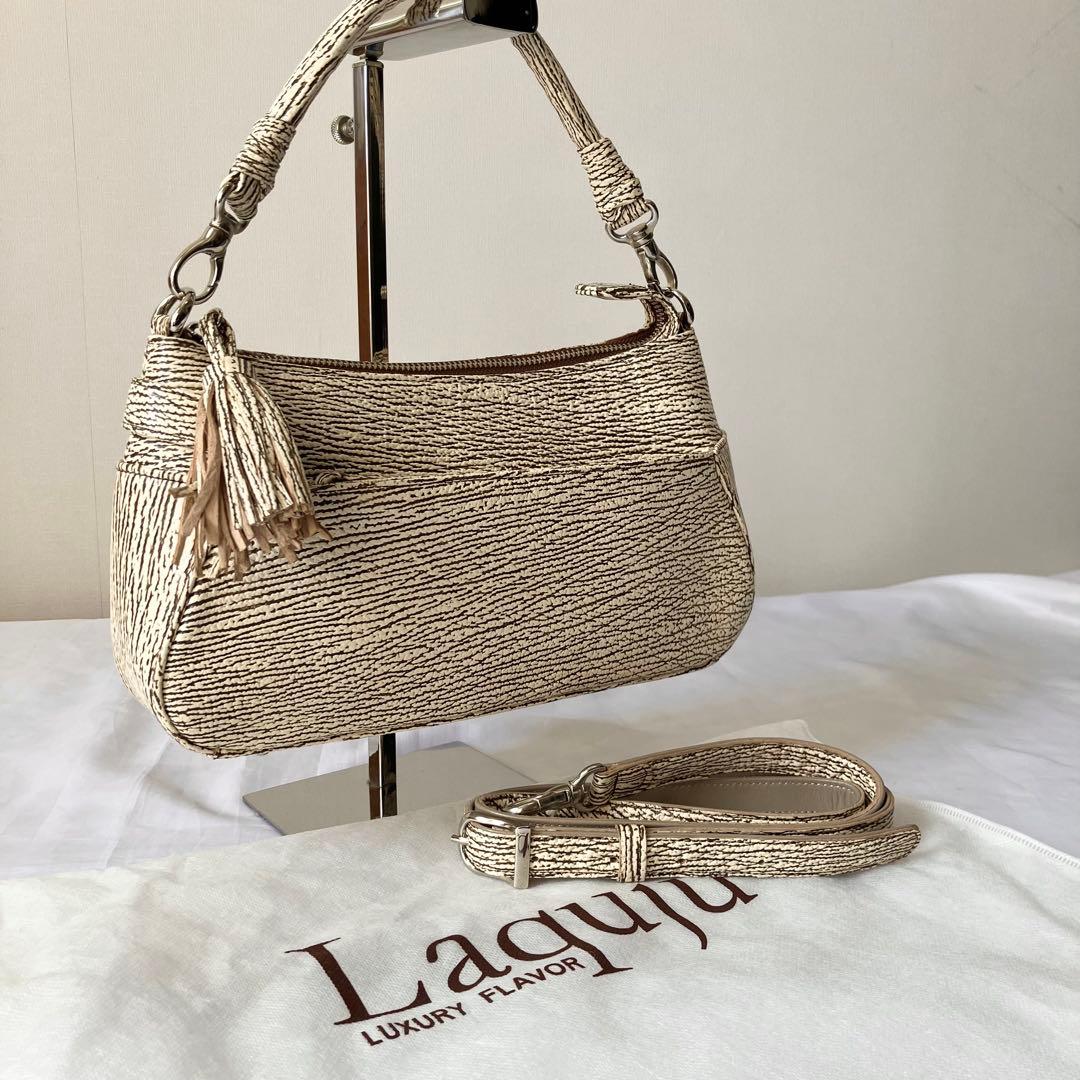 【美品】JRA ラクジュ　バッグ　ショルダー　ハンド　2way シャークレザー革