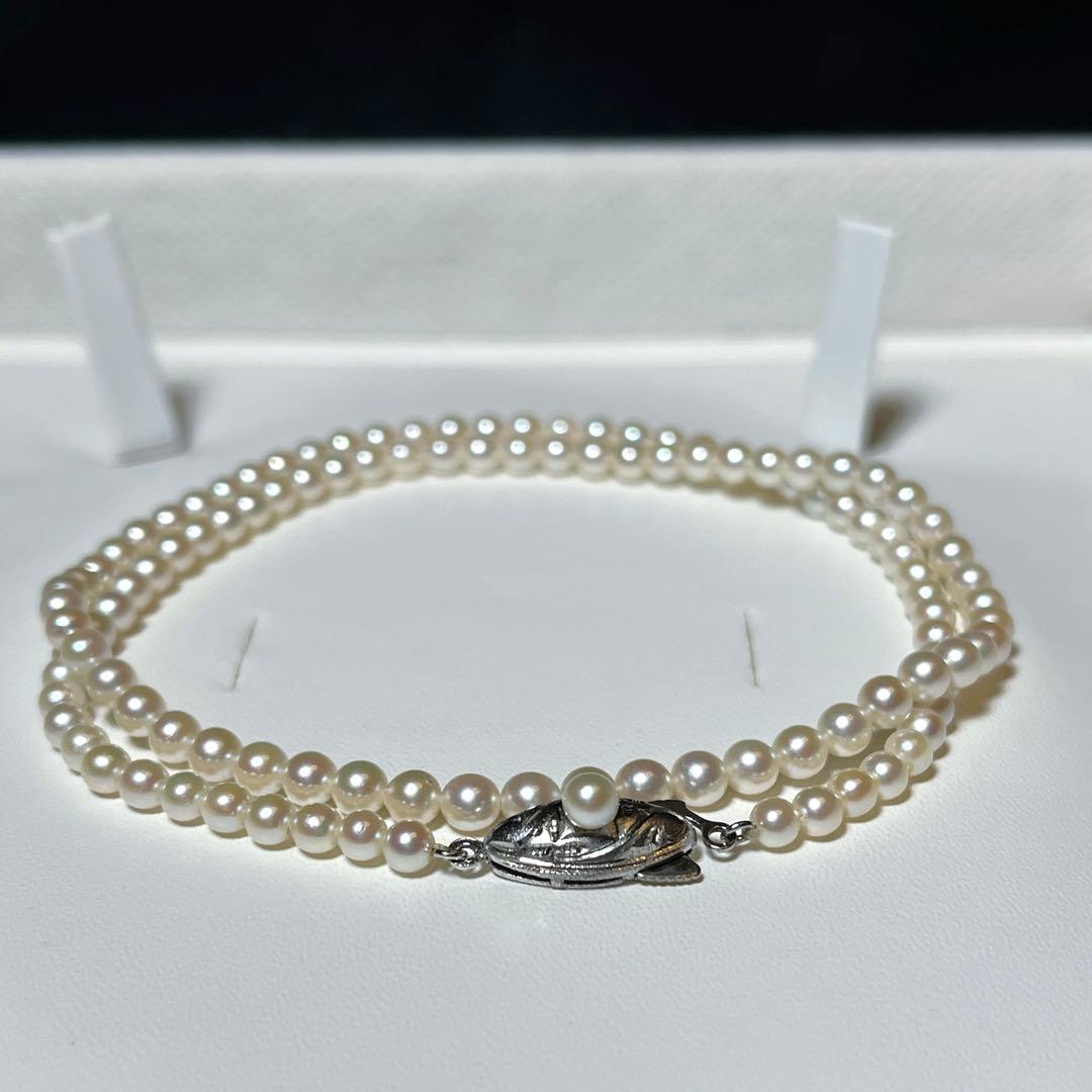 あこや真珠 準花珠級 細厘 アコヤパール ネックレス 3.3〜3.9㎜ M461