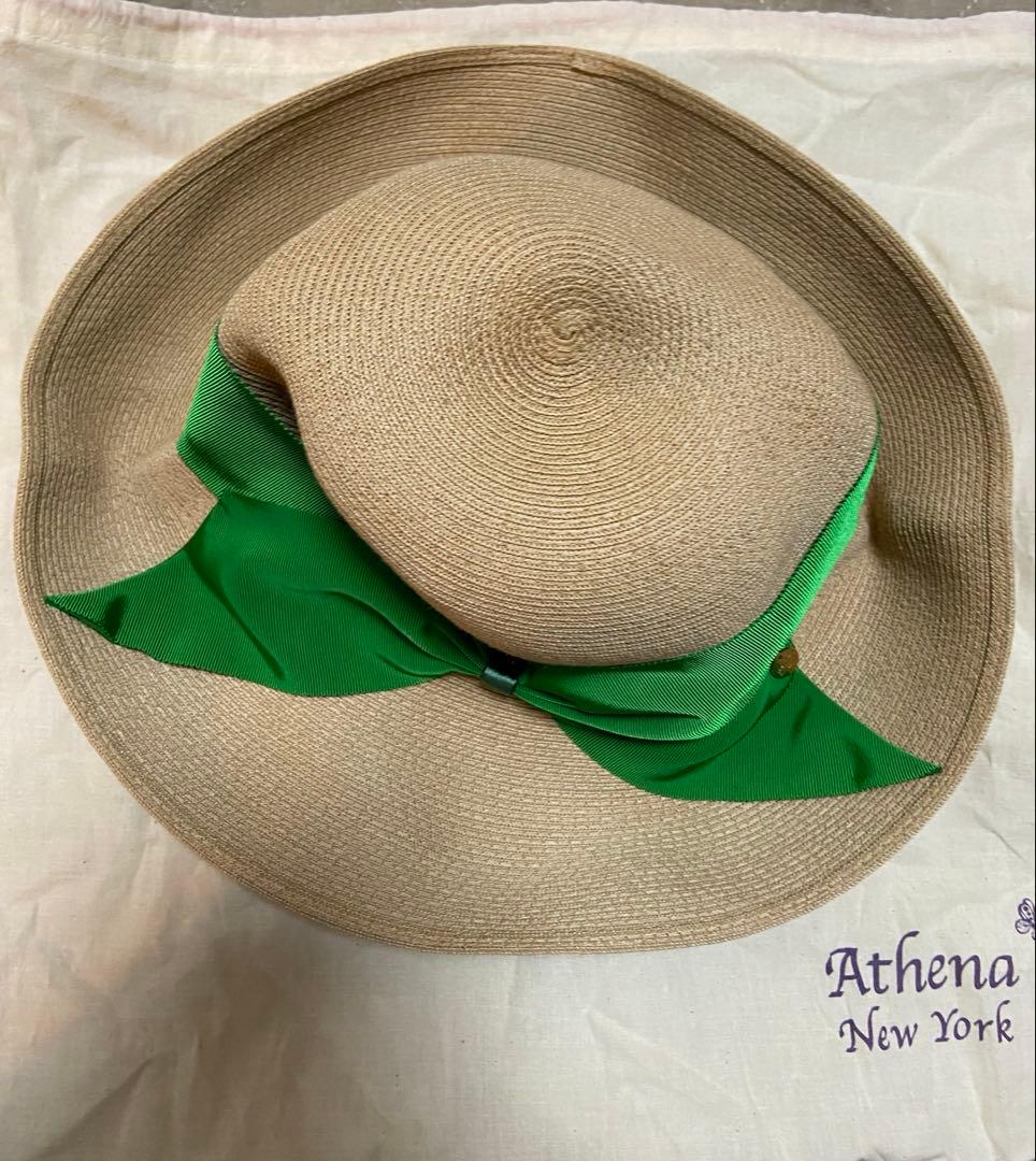 本日限定価格　タグ付き　Athena New York ベージュ リボングリーン