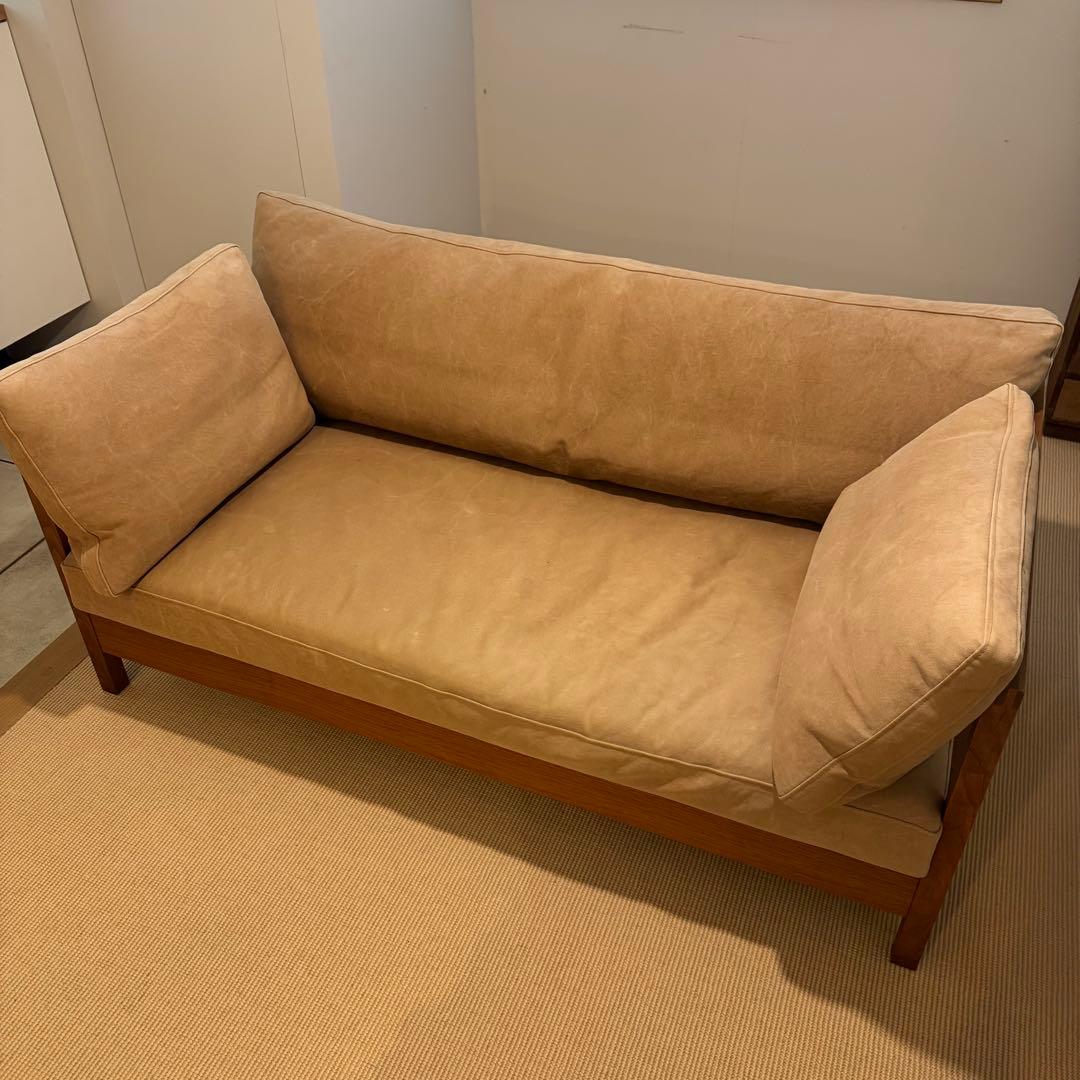 【shika】広松木工 リポーゾソファ／ベージュ2人掛けソファ