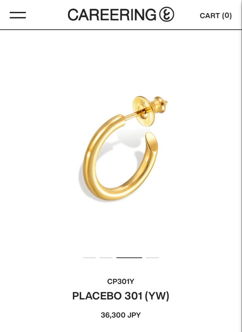 【CAREERING】KING GNU 常田大希 着用 ゴールドフープピアス