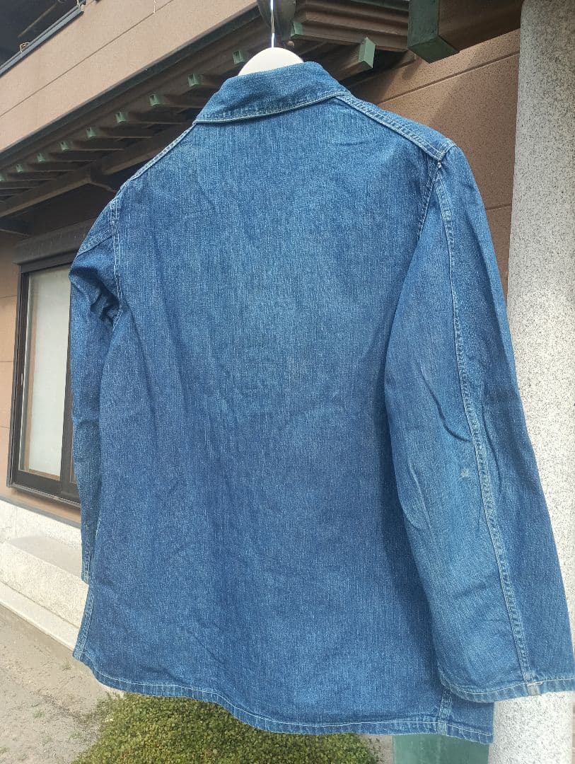 緊急値下げ40sデニムカバーオール ボタンフロント薄いデニム