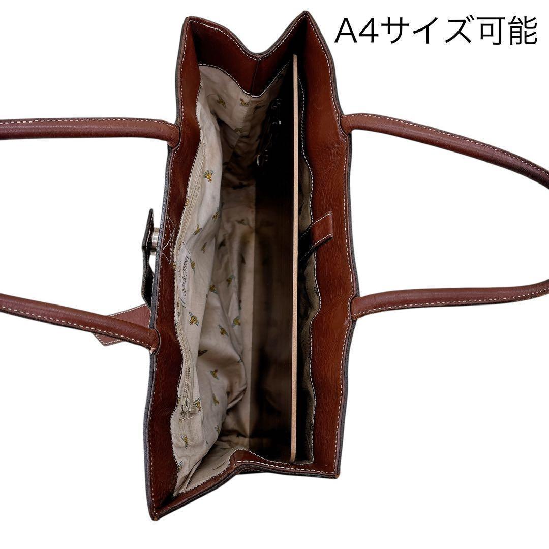 希少ヴィヴィアンウエストウッド/牛革ビジネスバッグ/ハンドバッグ/ワンショルダー