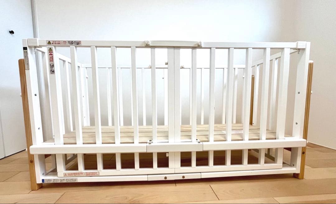 ★mm ★ソイネール3 ホワイト木製ベビーベッド