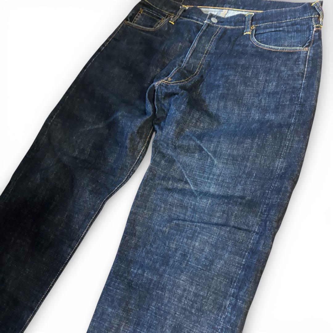 戸*妹様 EVISU エビス 大黒 レザー ブラック ビックカモメ 赤耳 W36