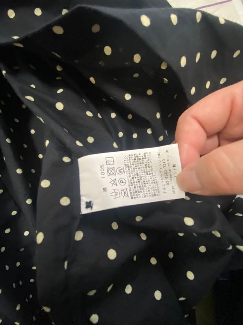 SOIL ソイル　40S ポプリン ドットプリントシャツワンピース　長袖　ロング