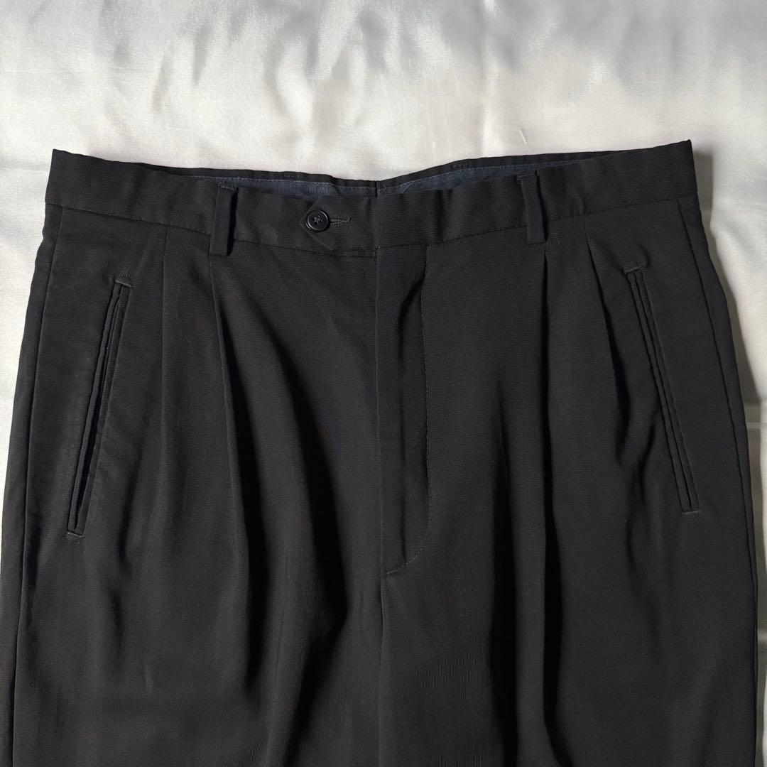 90s vintage イタリア製 ウール ツータック ワイドスラックス ユーロ