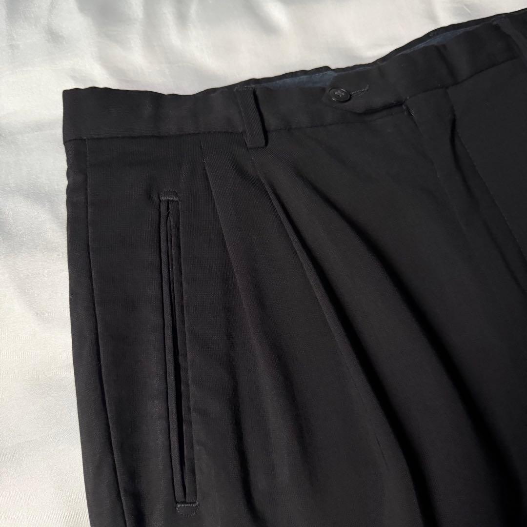 90s vintage イタリア製 ウール ツータック ワイドスラックス ユーロ