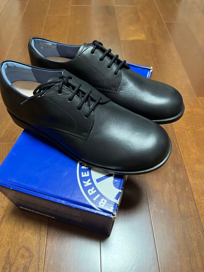 【新品未使用】BIRKENSTOCK ブラック レザーシューズ 43