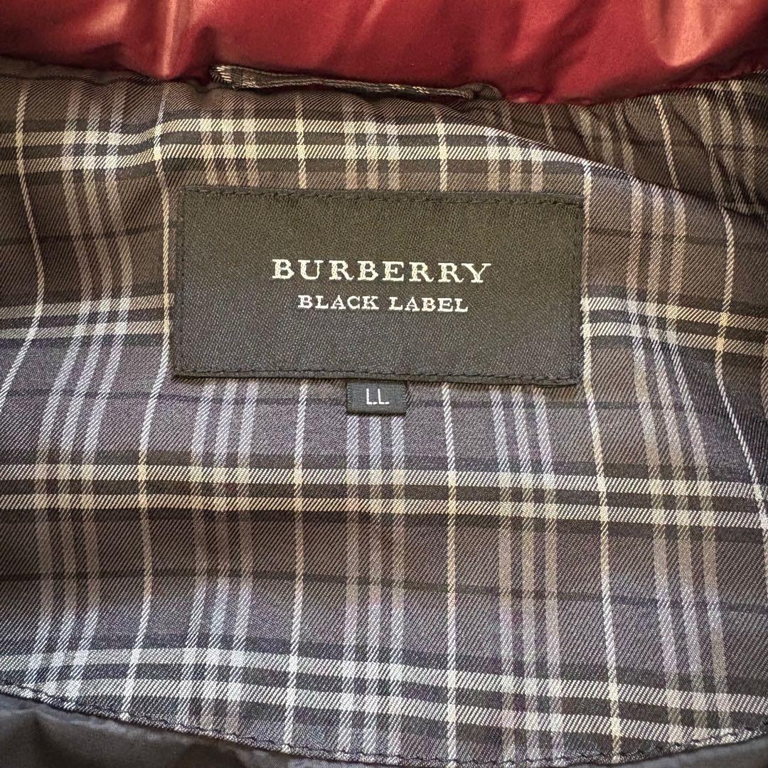 美品　バーバリーブラックレーベル　ノバチェック　ダウンベスト　ボルドー　XL