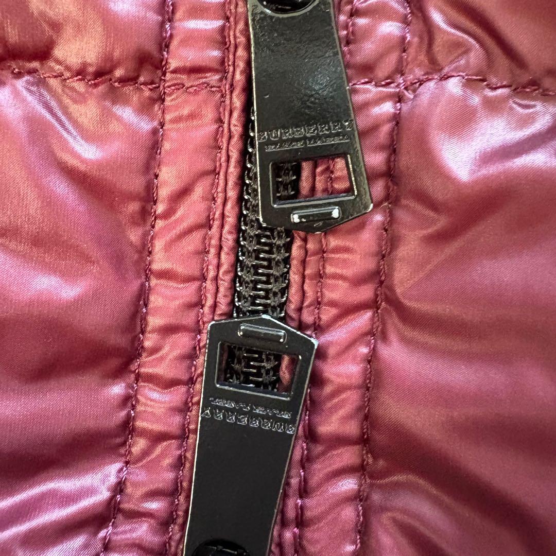 美品　バーバリーブラックレーベル　ノバチェック　ダウンベスト　ボルドー　XL